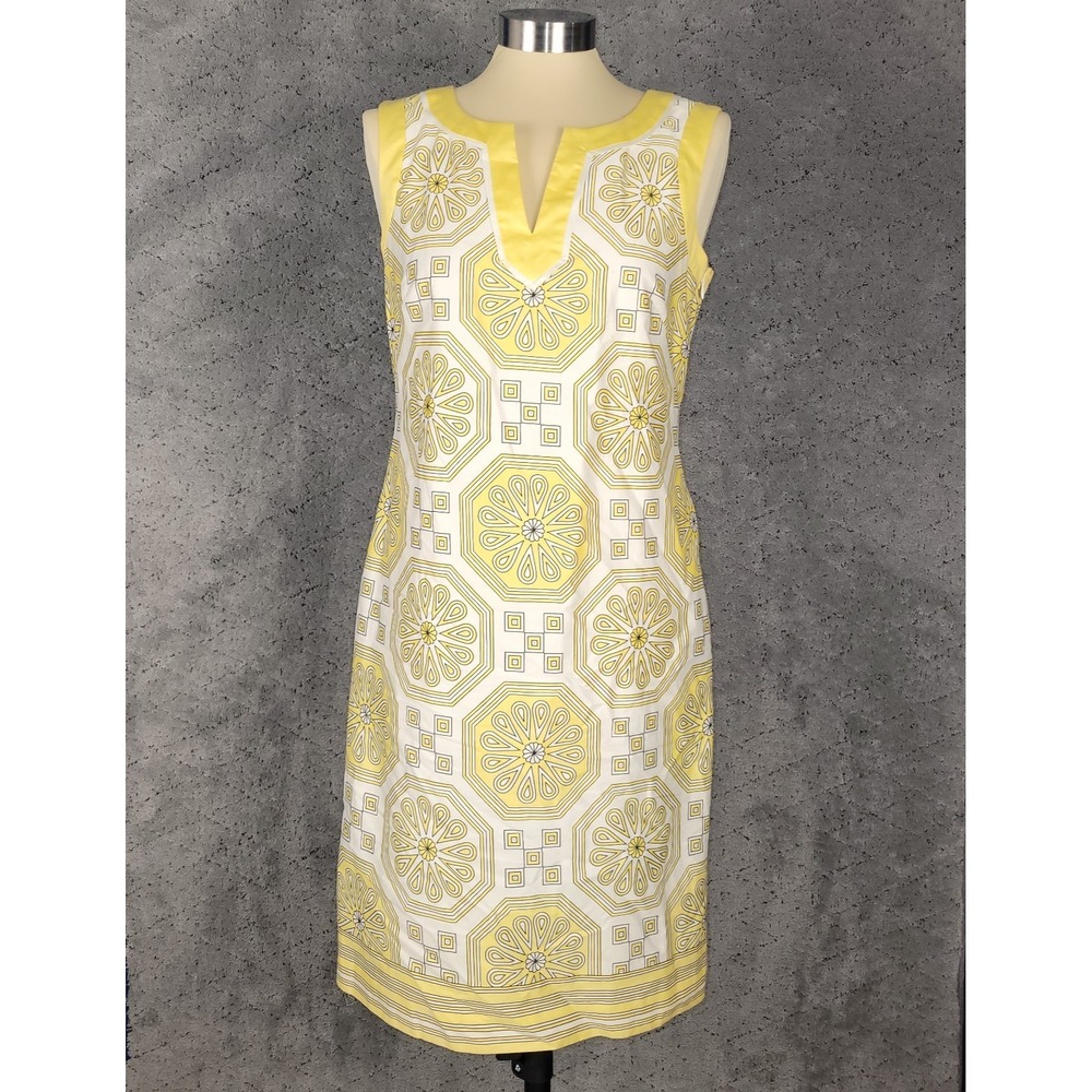 Harolds Dress Womens 4 Shift Sleeveless V Neck Geometric Lined Party Cocktail